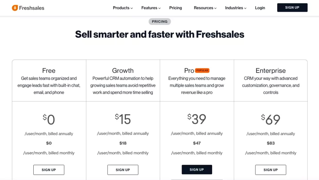 freshsales-pricing